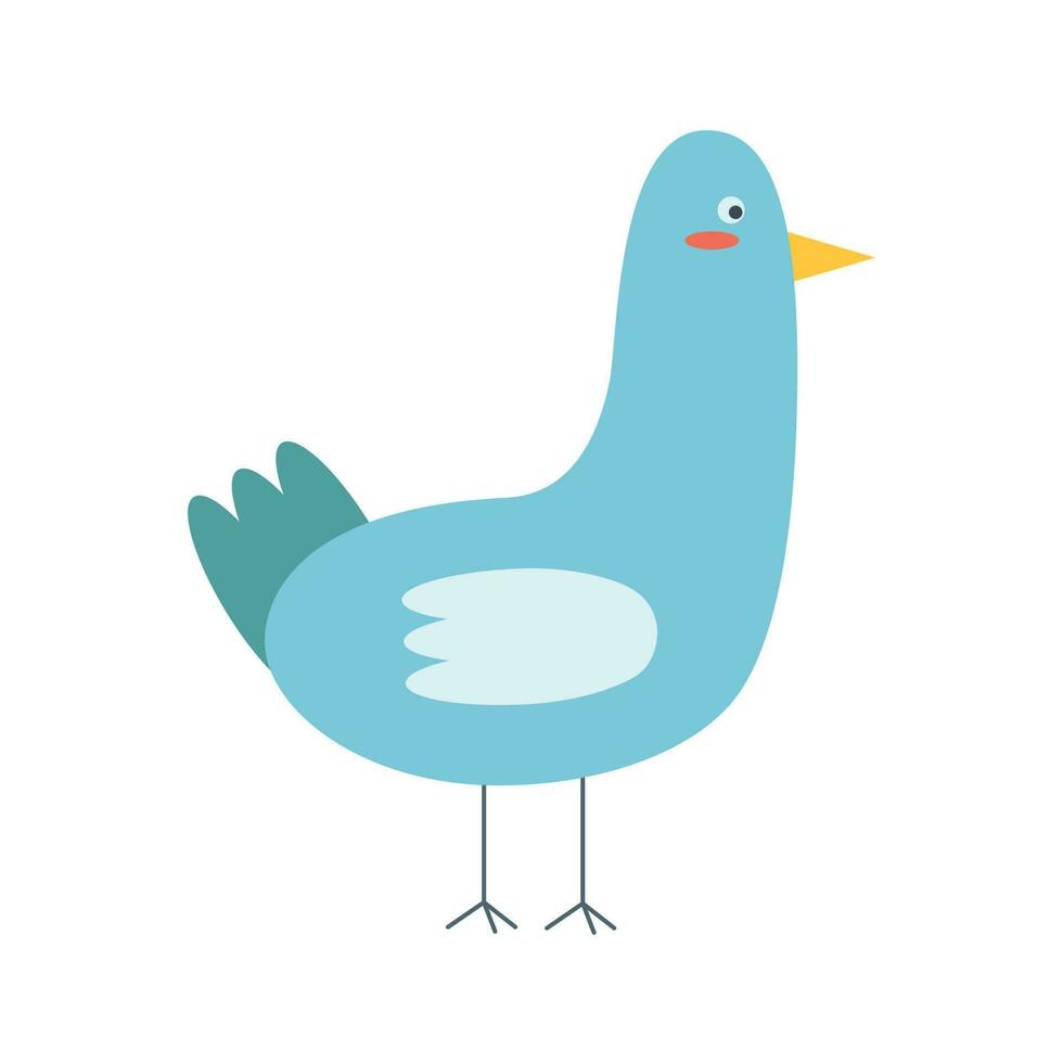 schattig blauw zeemeeuw, zee vogel. vector