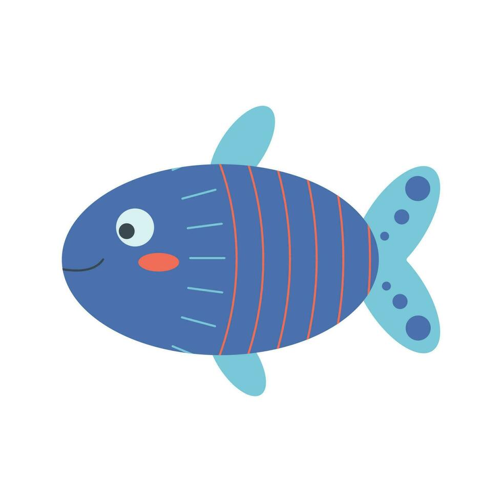 kleurrijk vis, zee dier. een inwoner van de zee wereld, een schattig onderwater- schepsel. vector