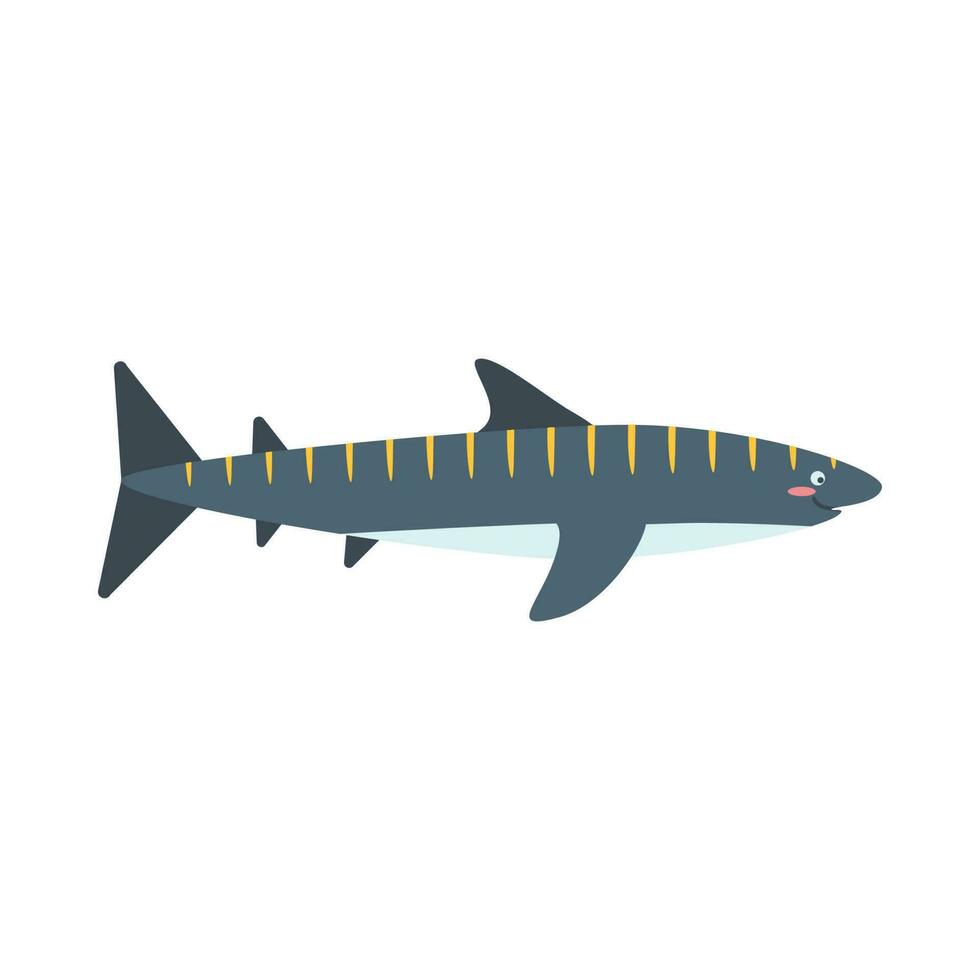 vis, haai, zee dier. een inwoner van de zee wereld, een schattig onderwater- schepsel. vector