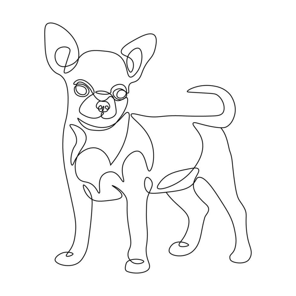 schattig hond ras chihuahua een lijn vector