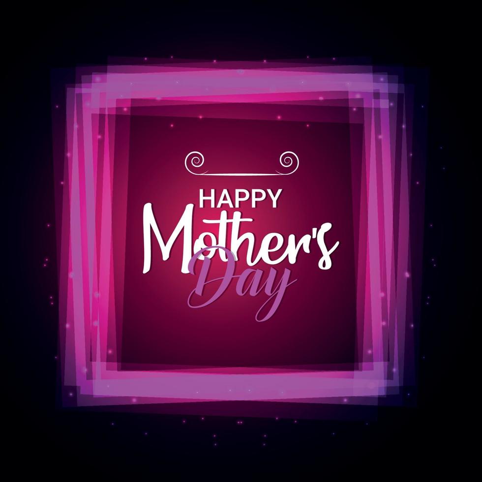 gelukkige moederdag viering wenskaart op paarse achtergrond vector