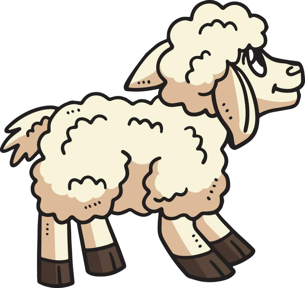 baby schapen tekenfilm gekleurde clip art illustratie vector