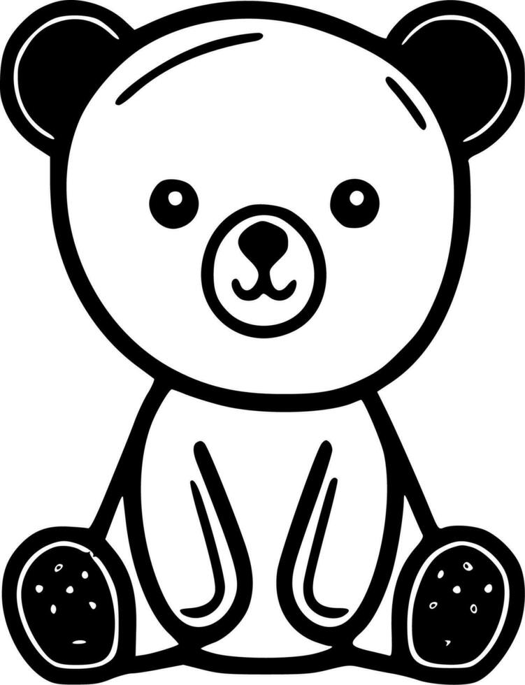 teddy beer, minimalistische en gemakkelijk silhouet - vector illustratie