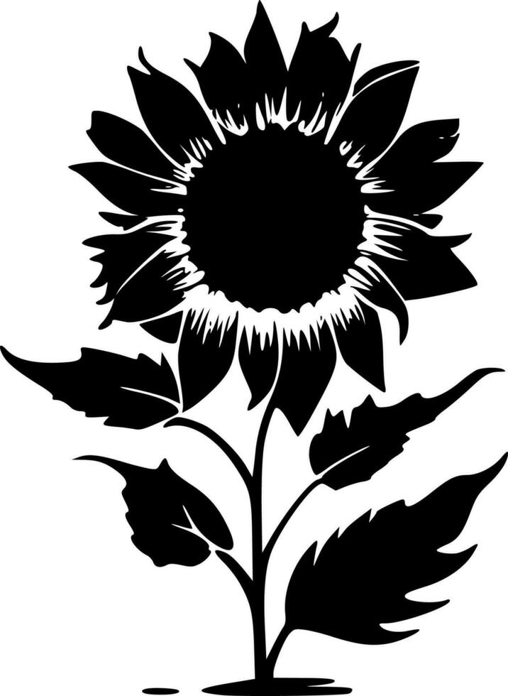 zonnebloem, minimalistische en gemakkelijk silhouet - vector illustratie