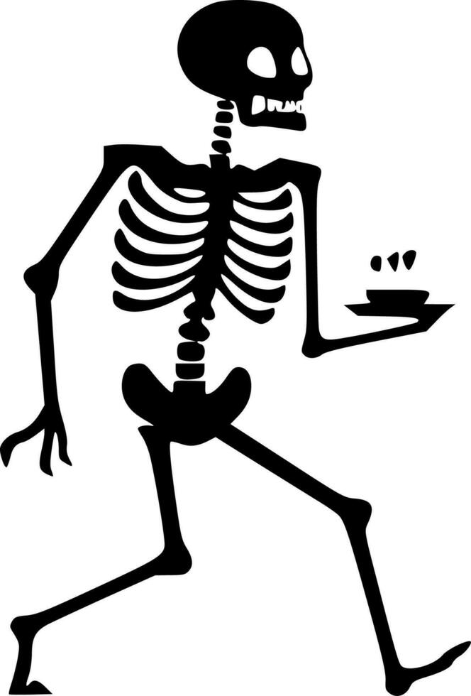 skelet - minimalistische en vlak logo - vector illustratie