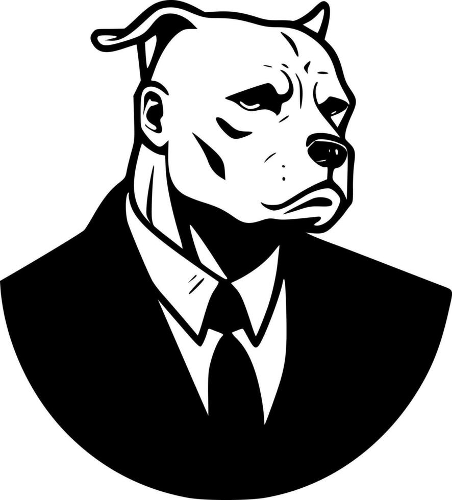 pitbull - minimalistische en vlak logo - vector illustratie