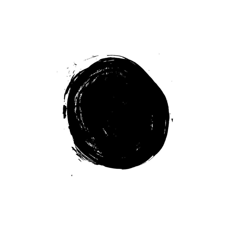 ronde knop vuil beroerte borstel. hand- geschilderd inkt klodder, grunge cirkel. vector element illustratie