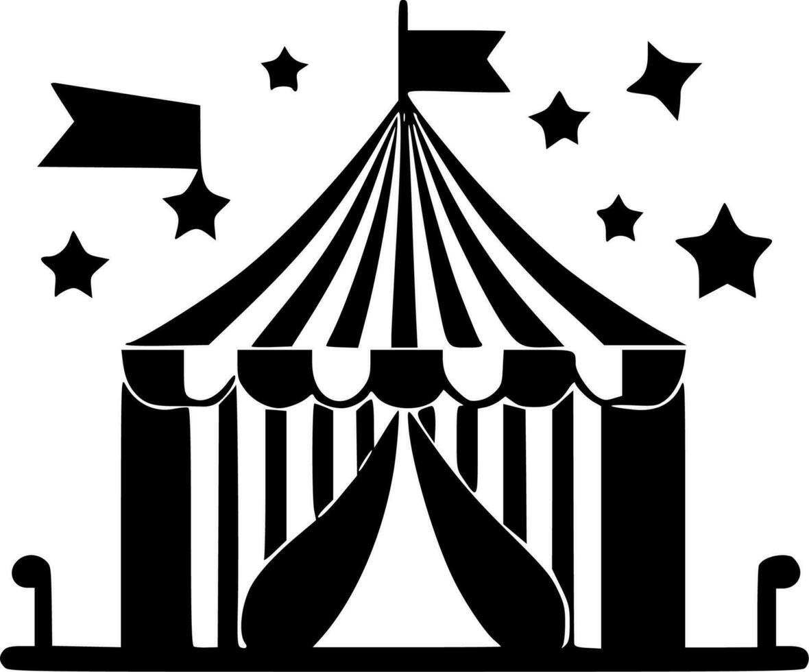 circus, minimalistische en gemakkelijk silhouet - vector illustratie