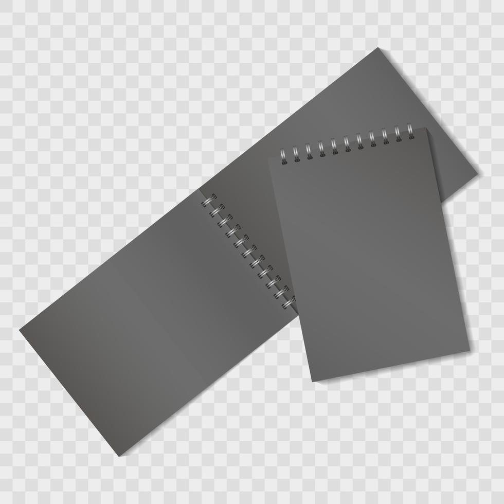 realistische lege spiraal notebooksjabloon vector