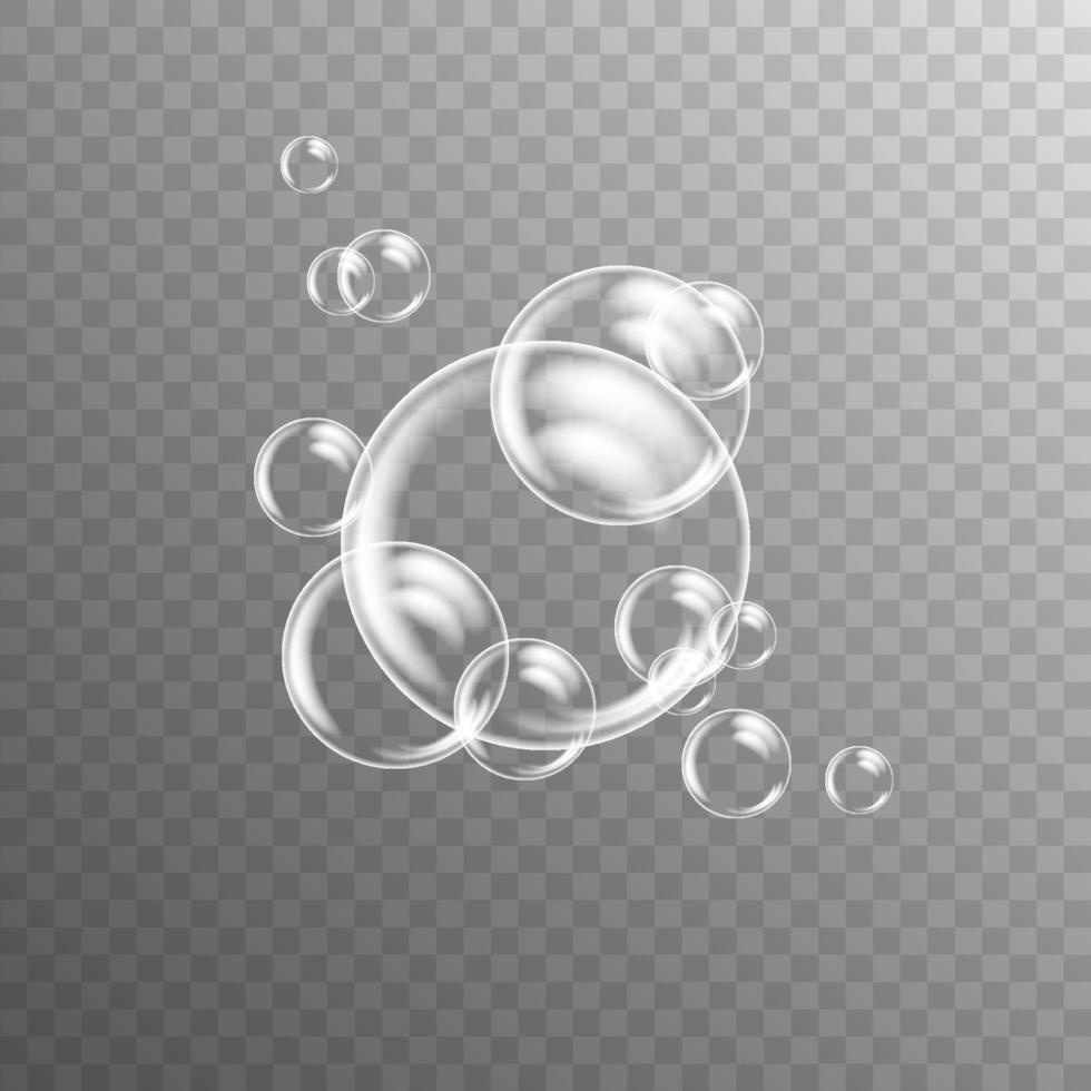 witte zeepbellen met reflectie vector