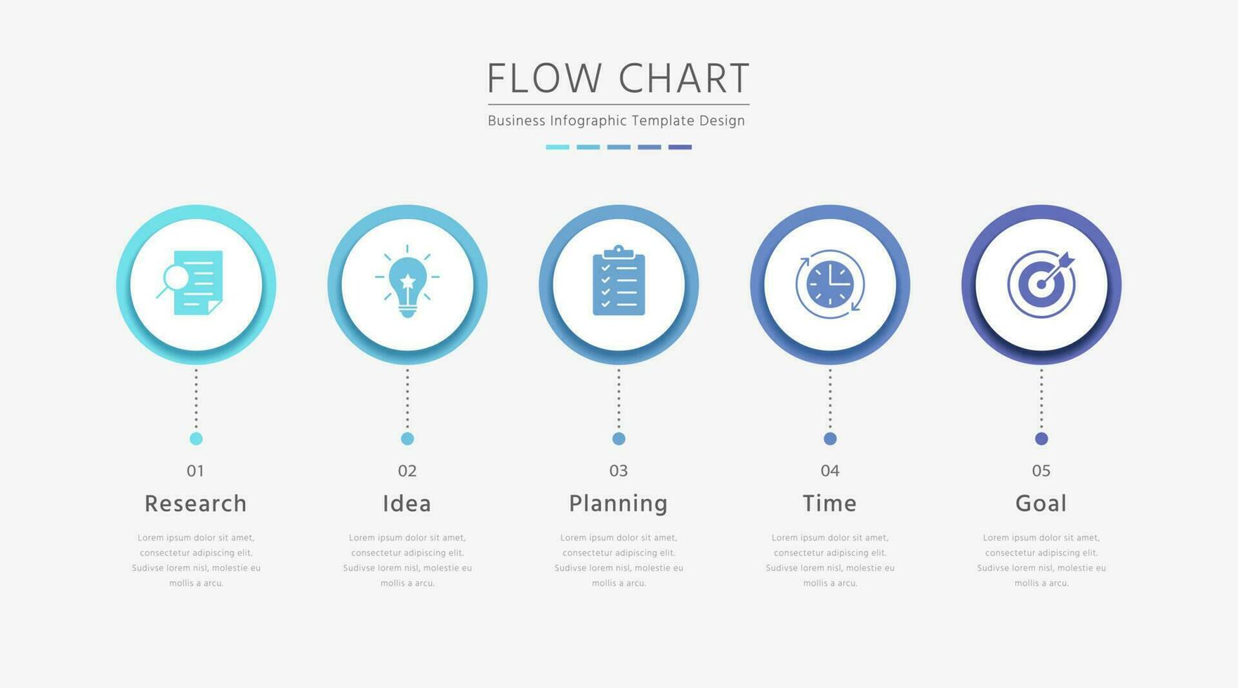 stromen tabel infographic sjabloon met ontwerp elementen en pictogrammen in cirkels vector