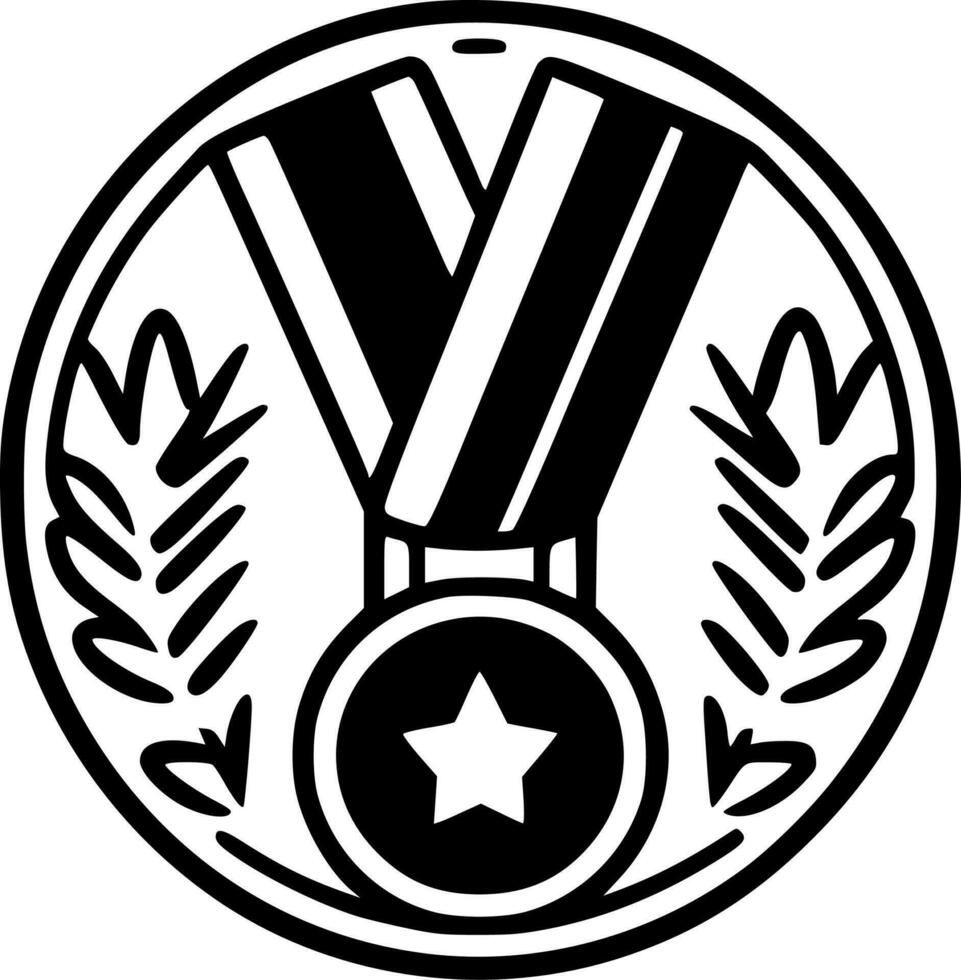 medaille - minimalistische en vlak logo - vector illustratie