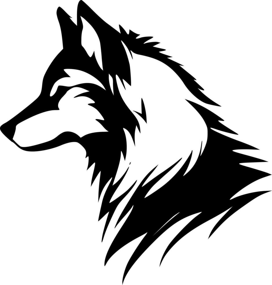 wolf, minimalistische en gemakkelijk silhouet - vector illustratie