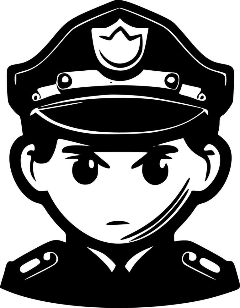 politie, minimalistische en gemakkelijk silhouet - vector illustratie