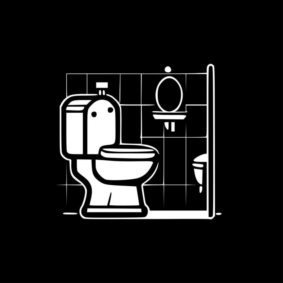 badkamer - minimalistische en vlak logo - vector illustratie
