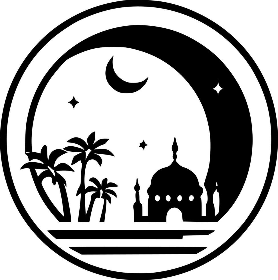 Ramadan - minimalistische en vlak logo - vector illustratie