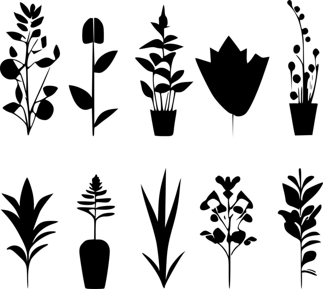 planten - minimalistische en vlak logo - vector illustratie