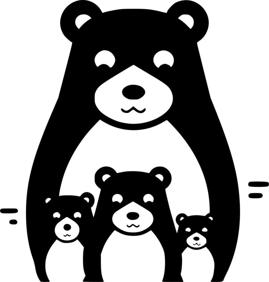 bears - minimalistische en vlak logo - vector illustratie