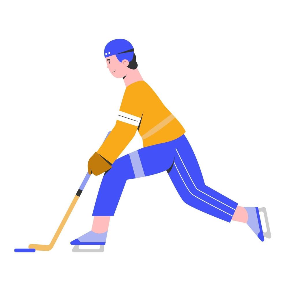 persoon ijshockey spelen vector