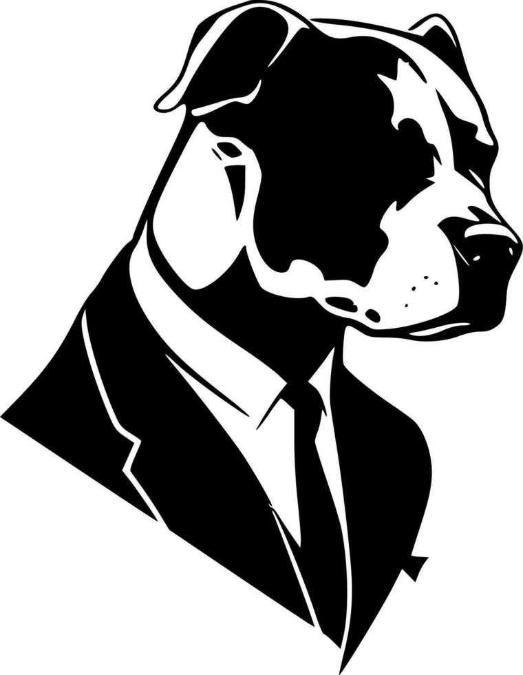 pitbull - minimalistische en vlak logo - vector illustratie