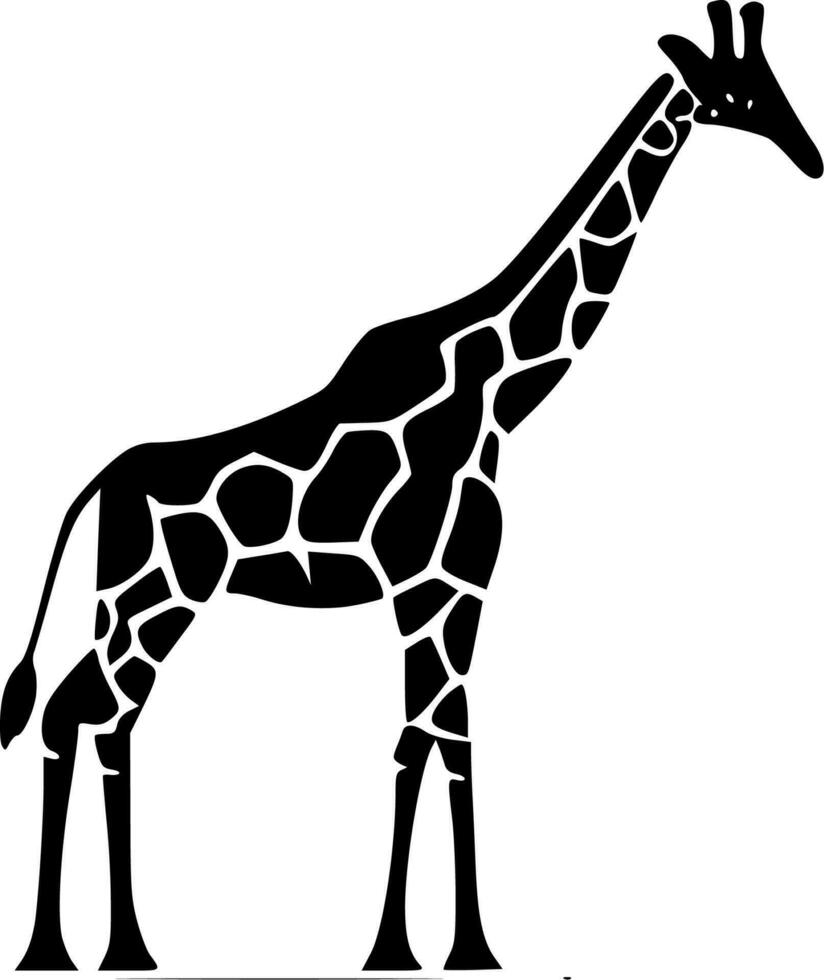 giraffe, zwart en wit vector illustratie