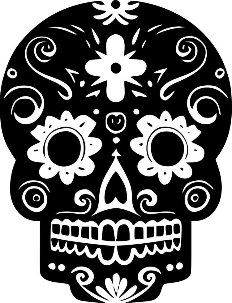 suiker schedel - minimalistische en vlak logo - vector illustratie
