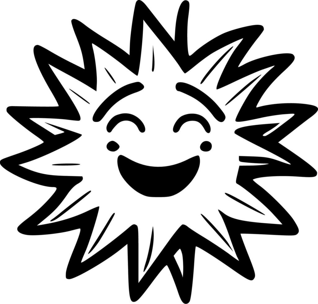 zonneschijn - zwart en wit geïsoleerd icoon - vector illustratie