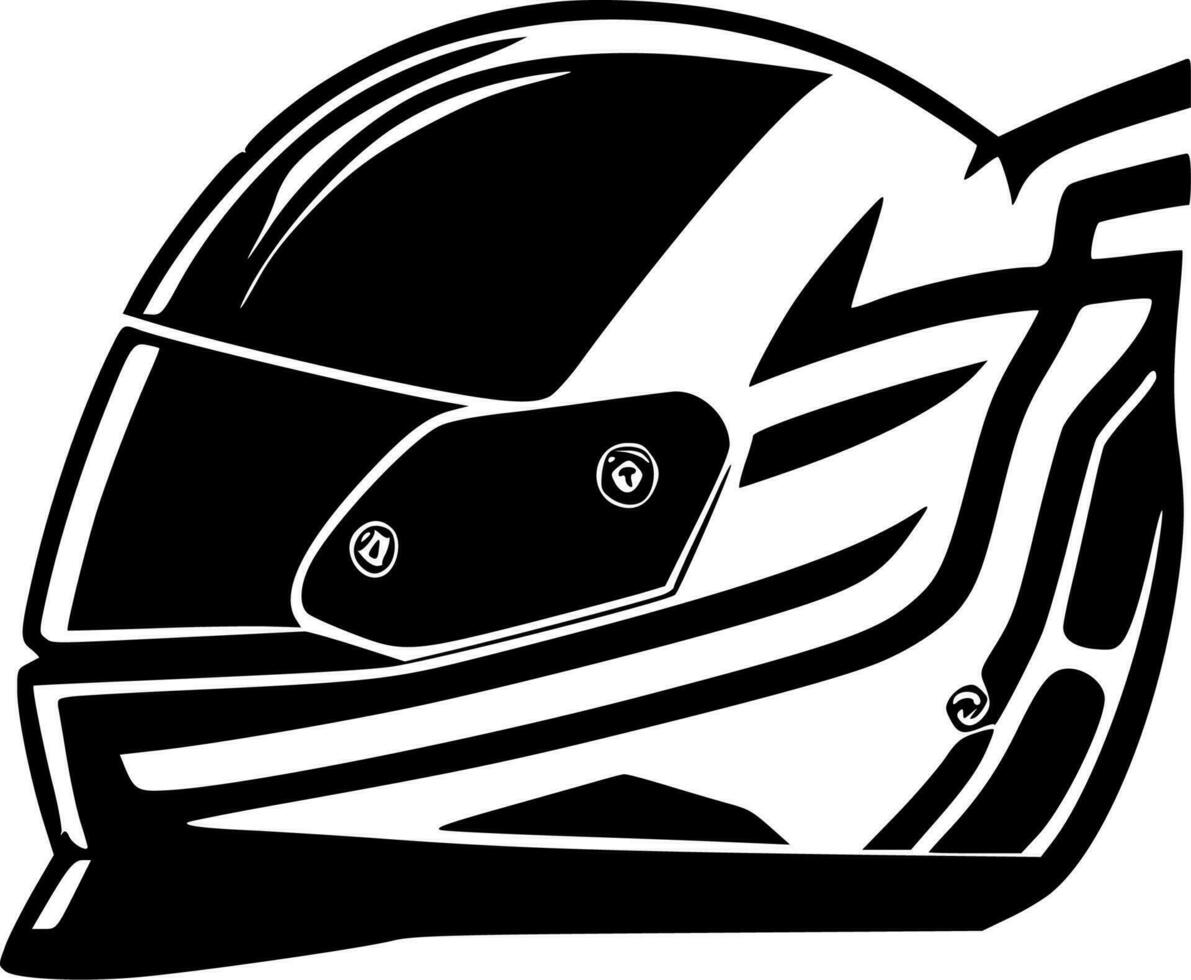 helm, zwart en wit vector illustratie