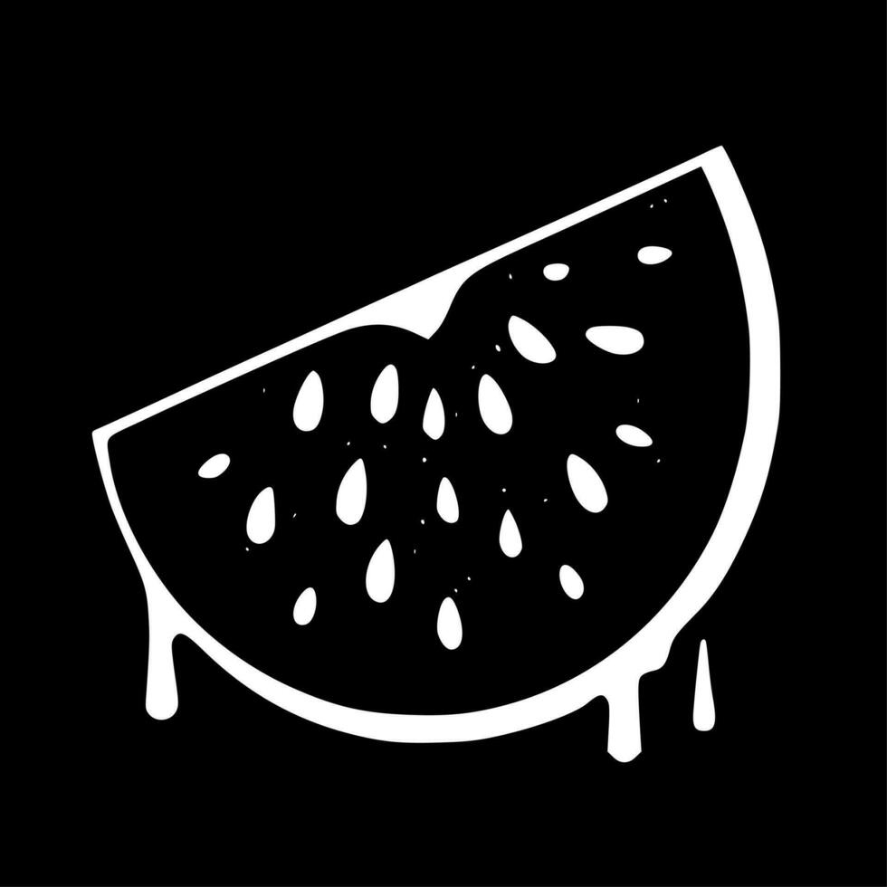 watermeloen, zwart en wit vector illustratie