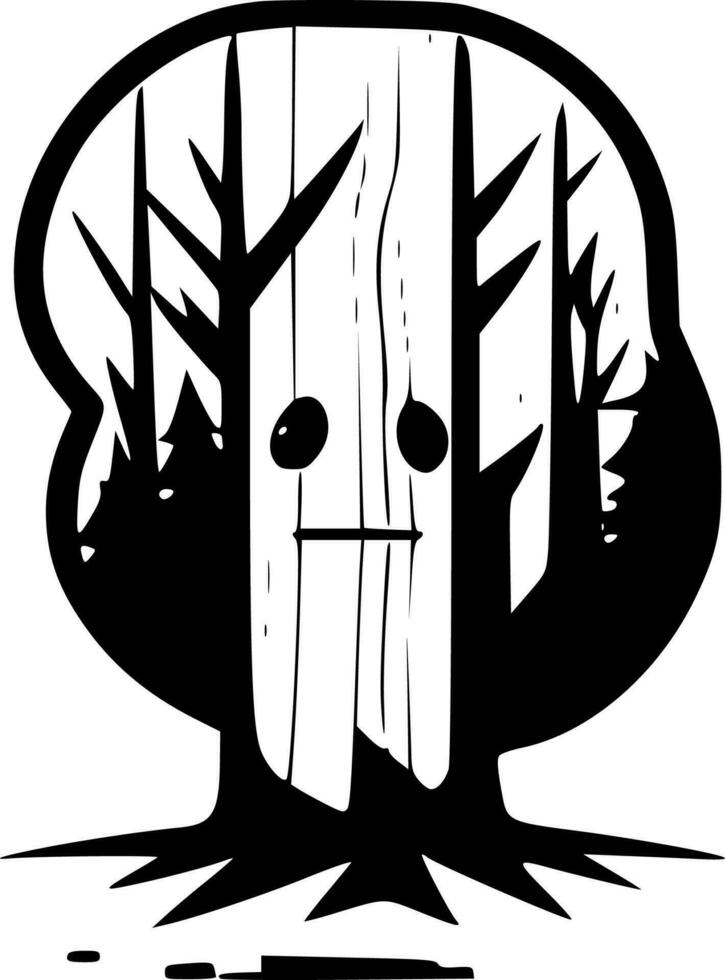 hout, zwart en wit vector illustratie