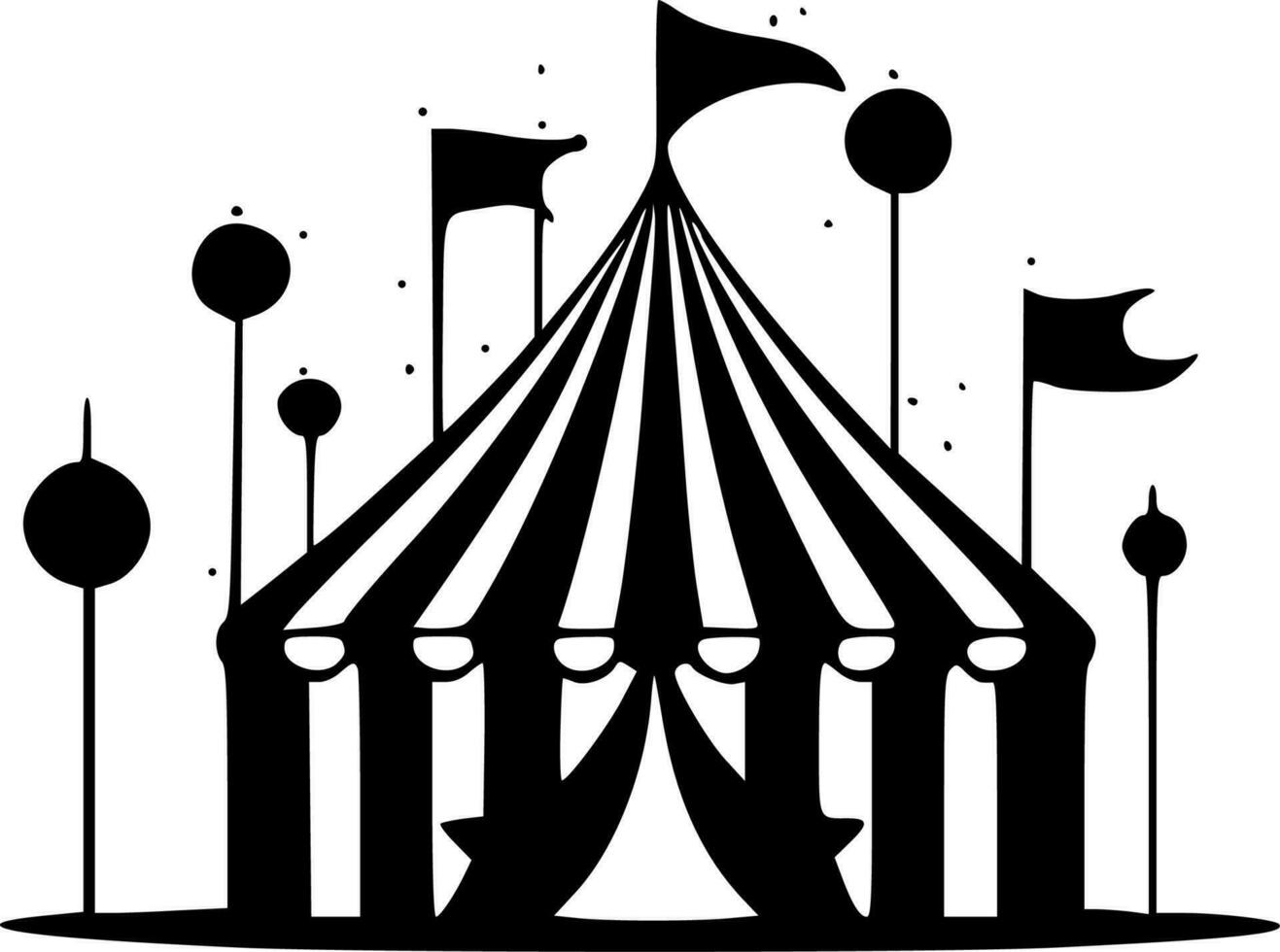 circus, minimalistische en gemakkelijk silhouet - vector illustratie