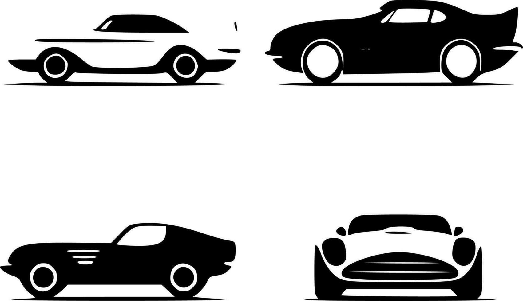 auto's, minimalistische en gemakkelijk silhouet - vector illustratie