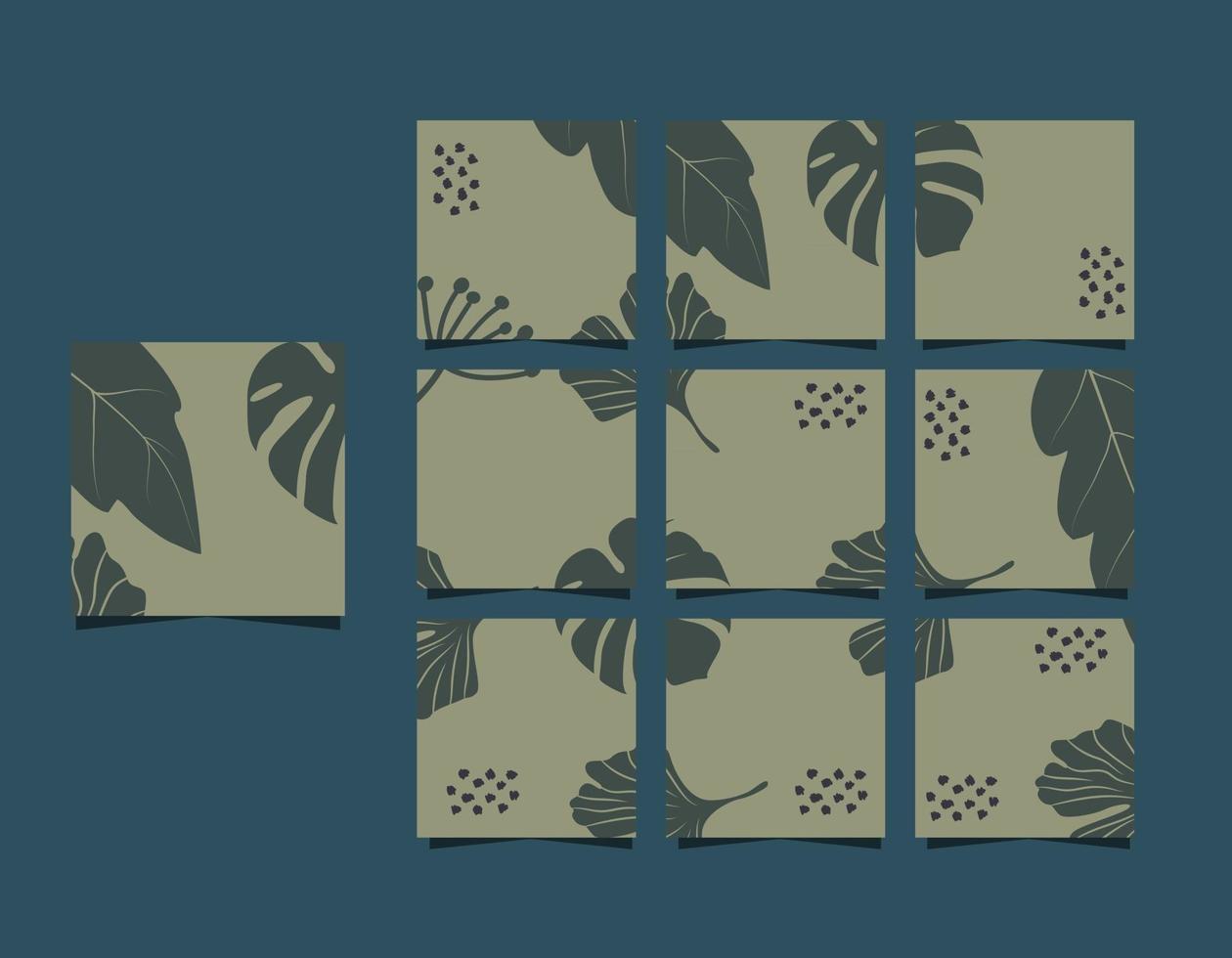 sociale media sjabloon floral achtergrond frame puzzel gebruikt voor productpromotie berichten vector