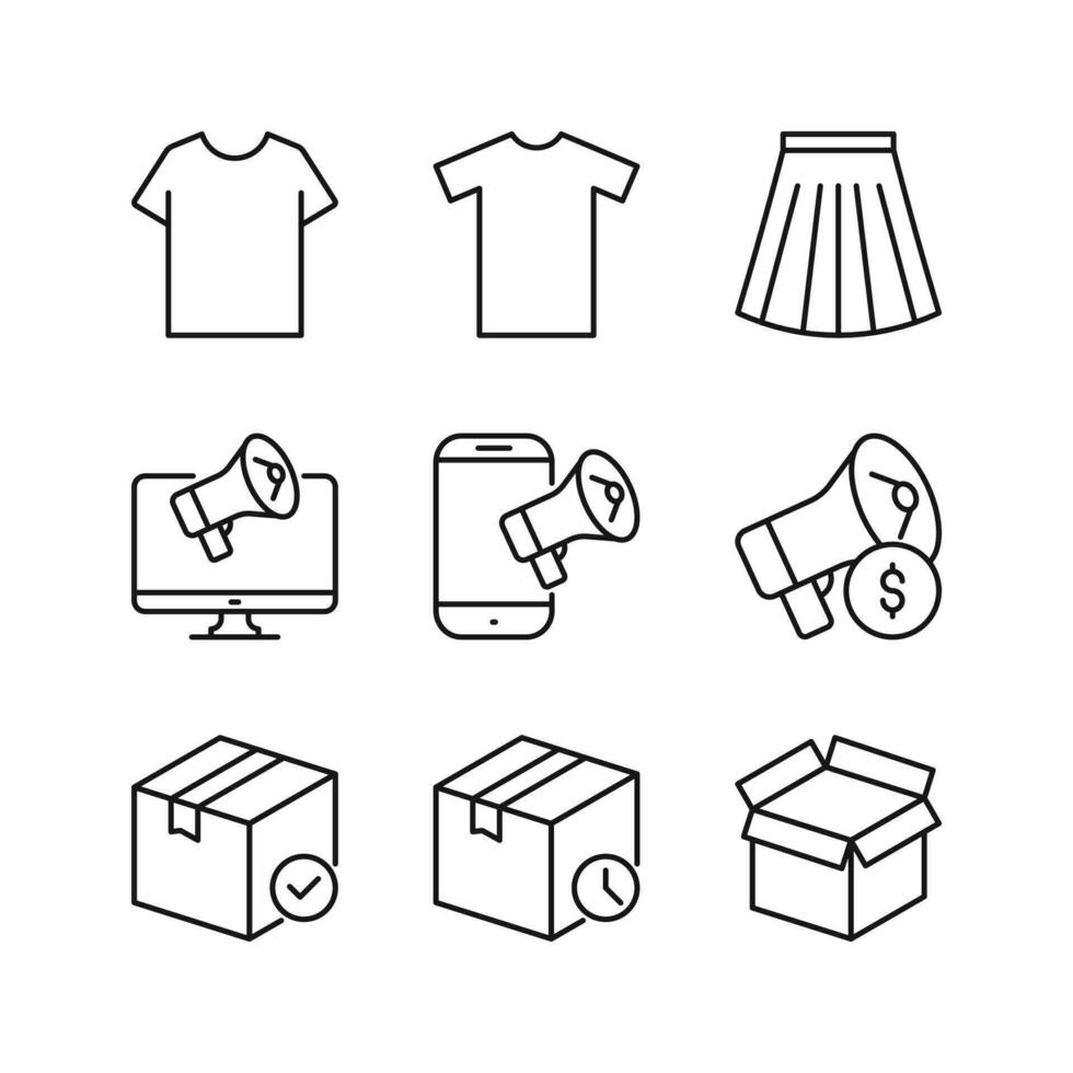 bewerkbare reeks icoon van e-commerce, vector illustratie geïsoleerd Aan wit achtergrond. gebruik makend van voor presentatie, website of mobiel app