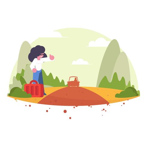 Hitch Hiker Vector Illustratie