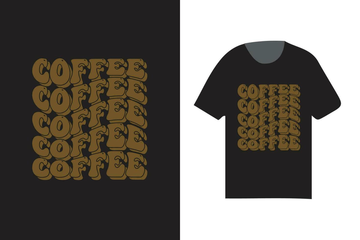 koffie typografie t overhemd ontwerp, herhaald woord t overhemd ontwerp, afdrukken ontwerp, modieus tee vector