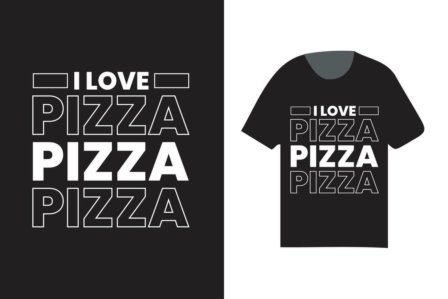 ik liefde pizza typografie t overhemd ontwerp, modieus t overhemd sjabloon vector