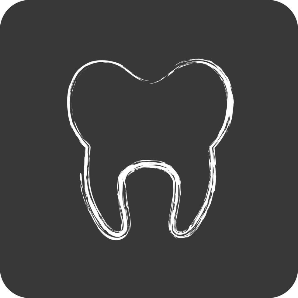 icoon tand. geschikt voor geneeskunde symbool. krijt stijl. gemakkelijk ontwerp bewerkbaar. ontwerp sjabloon vector