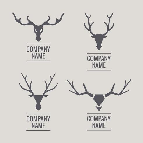 Gestileerde collectie Stag Heads vector