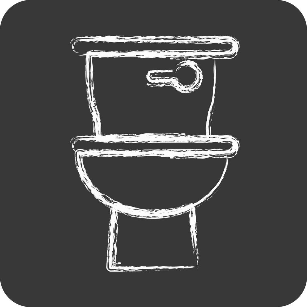 icoon toilet. geschikt voor kinderen symbool. krijt stijl. gemakkelijk ontwerp bewerkbaar. ontwerp sjabloon vector