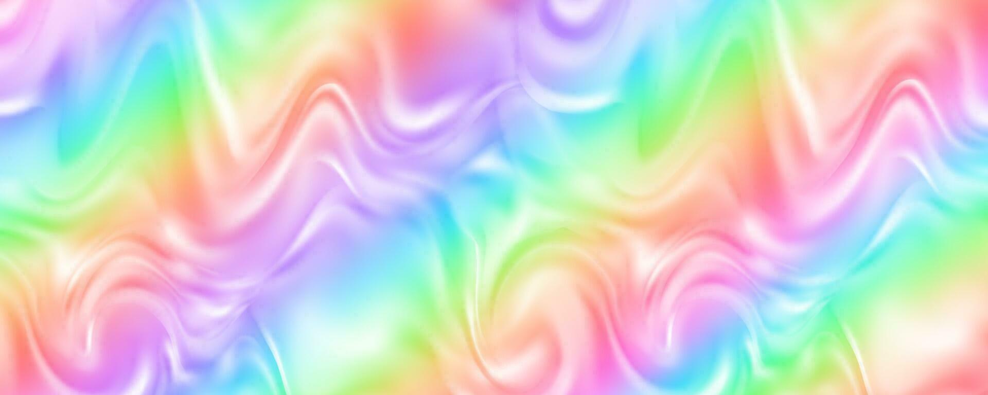 regenboog achtergrond met ombre golven van vloeistof. abstract pastel helling behang met helder levendig kleuren. vector eenhoorn holografische achtergrond.