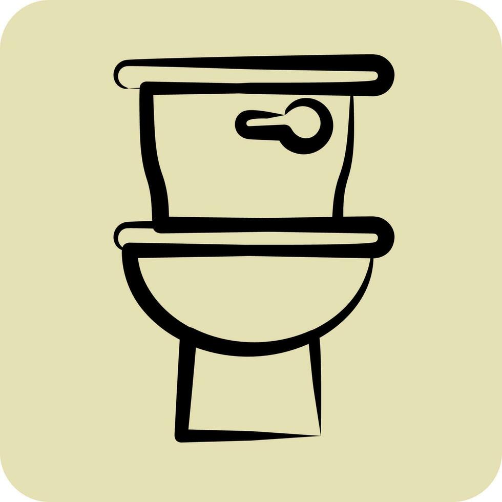 icoon toilet. geschikt voor kinderen symbool. hand- getrokken stijl. gemakkelijk ontwerp bewerkbaar. ontwerp sjabloon vector