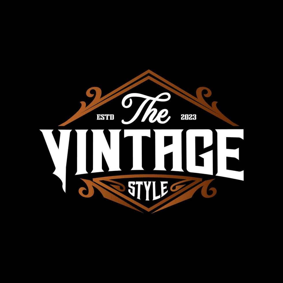 logo ontwerp insigne ontwerp klassiek retro wijnoogst stijl, wijnoogst ingelijst logo. antiek etiketten. vector