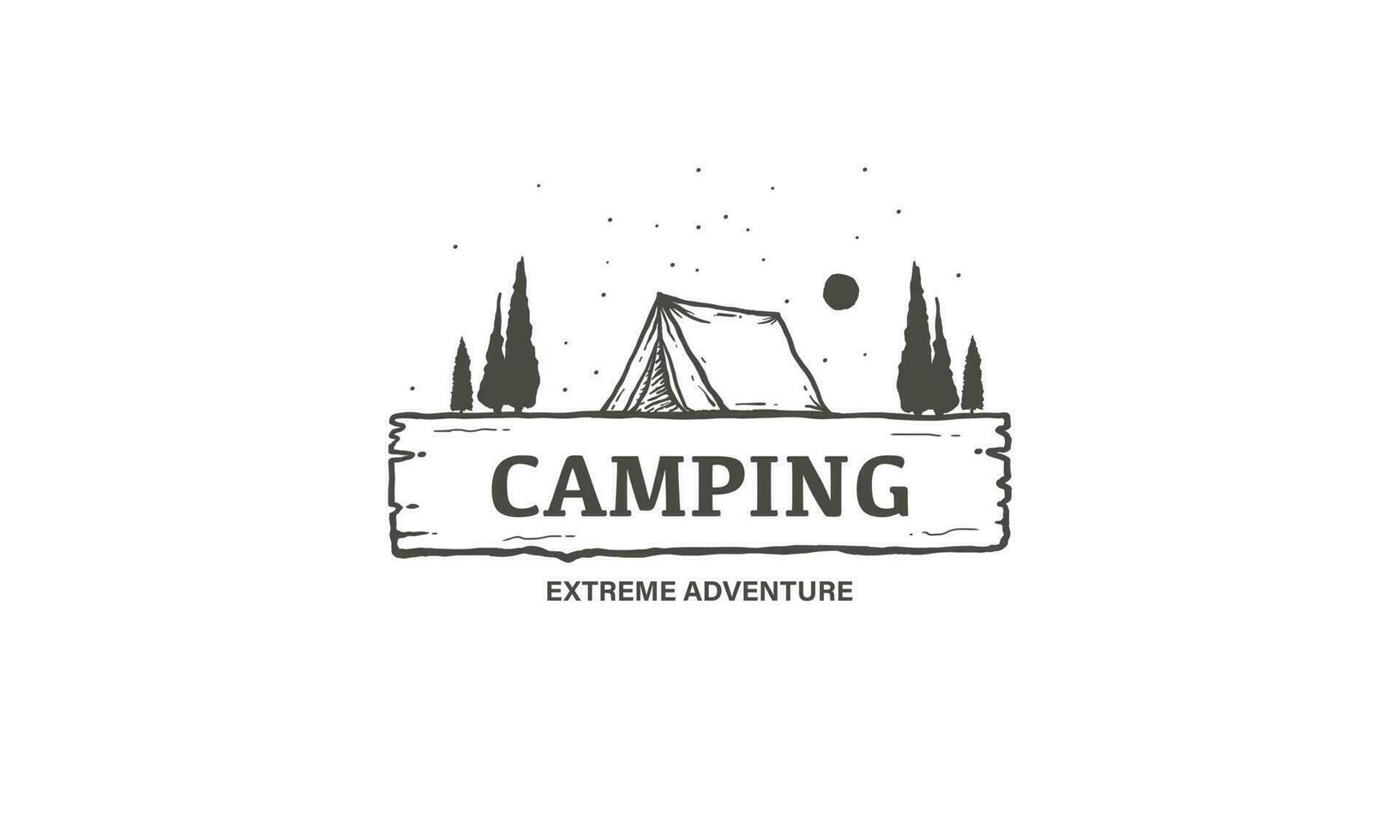 wijnoogst camping en buitenshuis avontuur emblemen, logos en insignes. vector