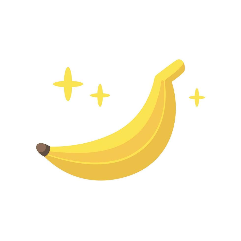 schattig banaan illustratie. vector hand- getrokken tekenfilm icoon illustratie. banaan fruit in tekening stijl. geïsoleerd Aan wit achtergrond. vlak desogn