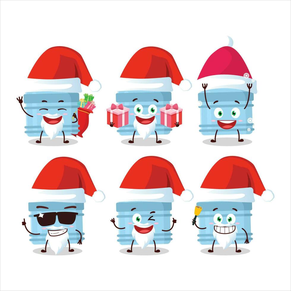 de kerstman claus emoticons met gallon tekenfilm karakter vector