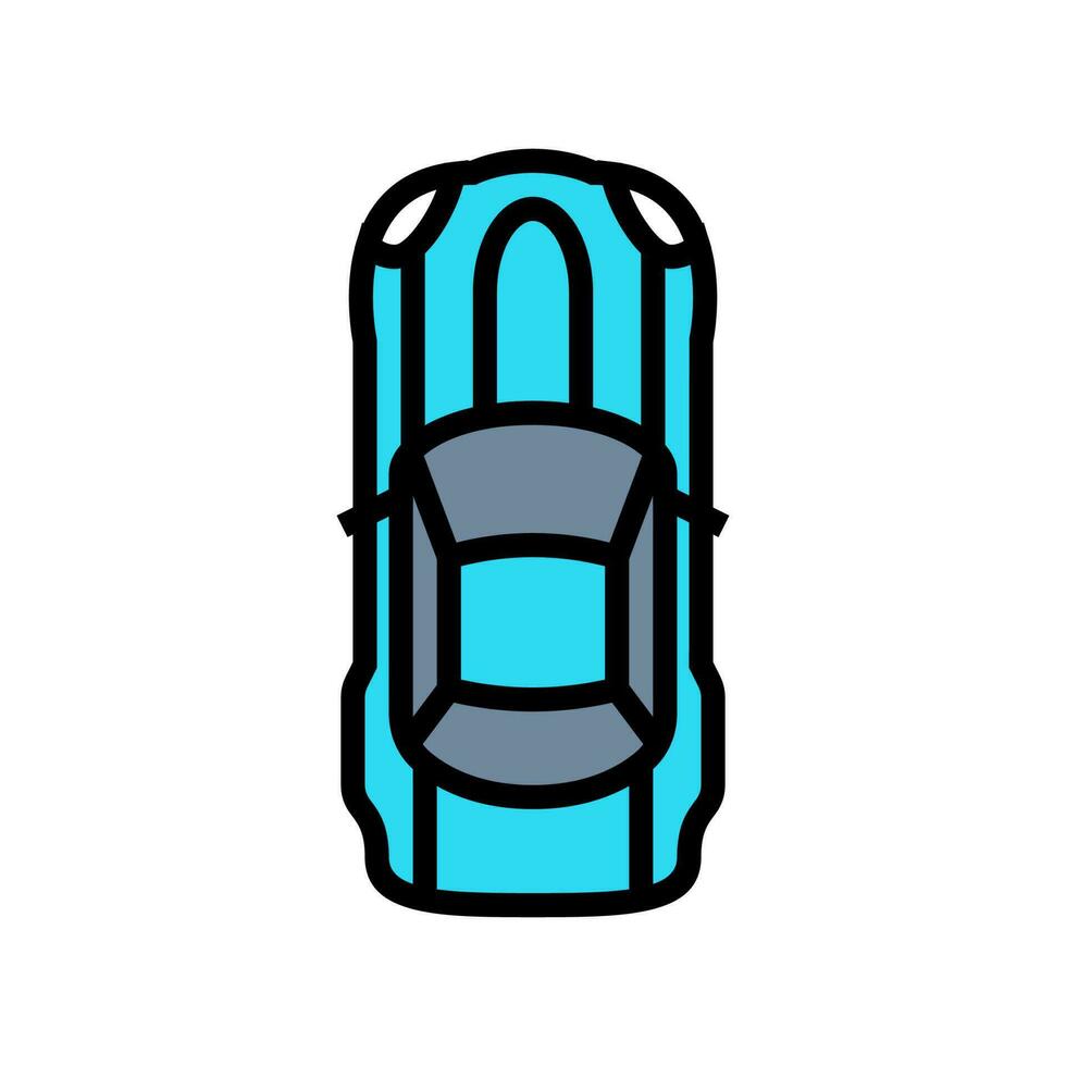 motor auto top visie kleur icoon vector illustratie