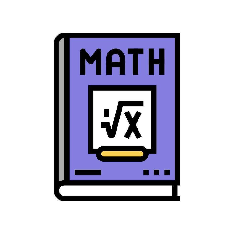 boek wiskunde wetenschap onderwijs kleur icoon vector illustratie
