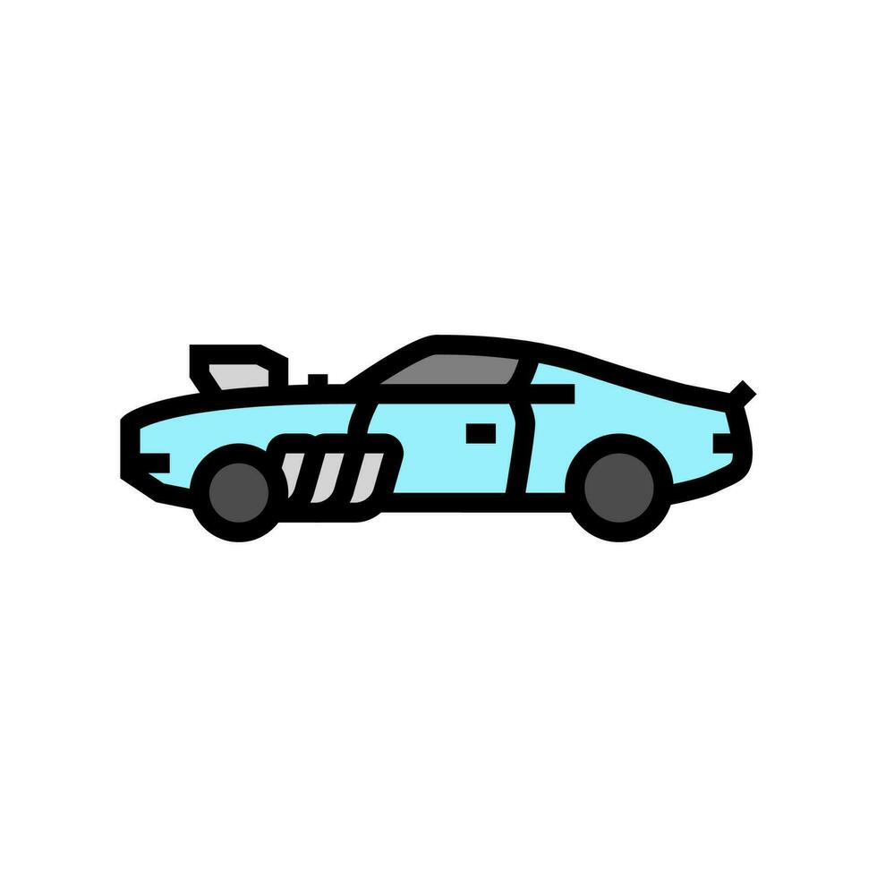 uitlaat pijp racing voertuig kleur icoon vector illustratie