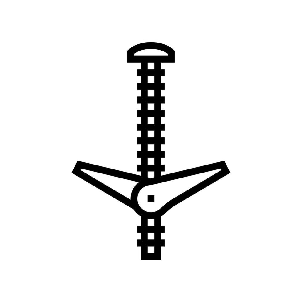 muur anker hardware meubilair passend lijn icoon vector illustratie